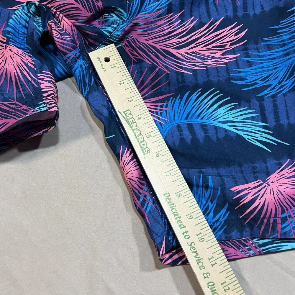 NWOT Hurley Boys XL Swim Shorts Valerian Blue Palm Print Youth Trunks 163-175cm